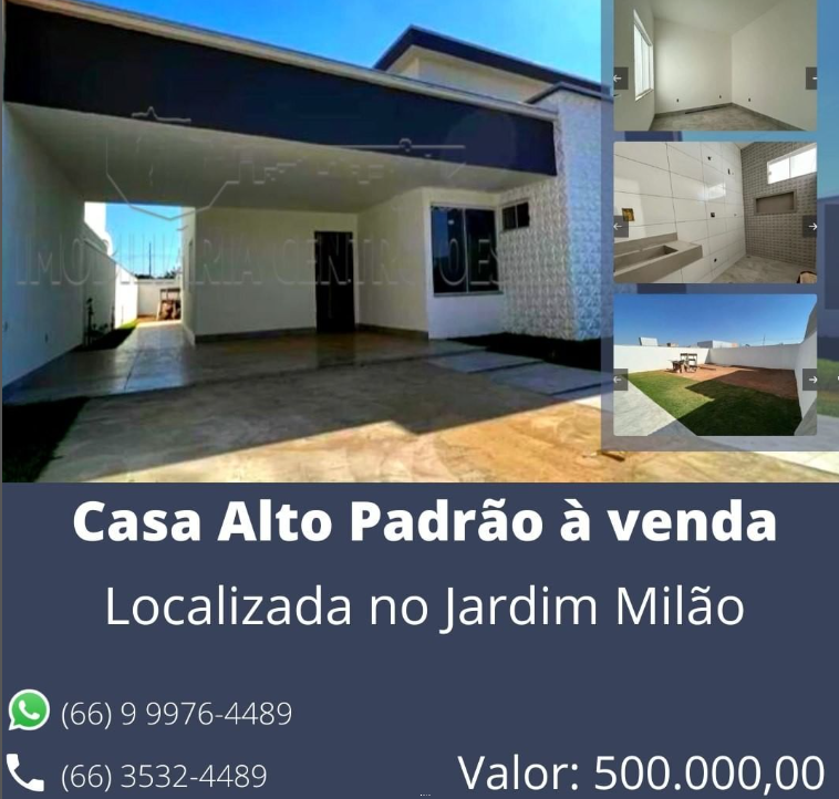 foto de CASA ALTO PADRÃO A VENDA NO BAIRRO JARDIM MILÃO