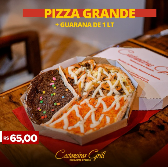 foto de PIZZA GRANDE + GUARANÁ DE 1 LITRO POR APENAS R$ 65,00!