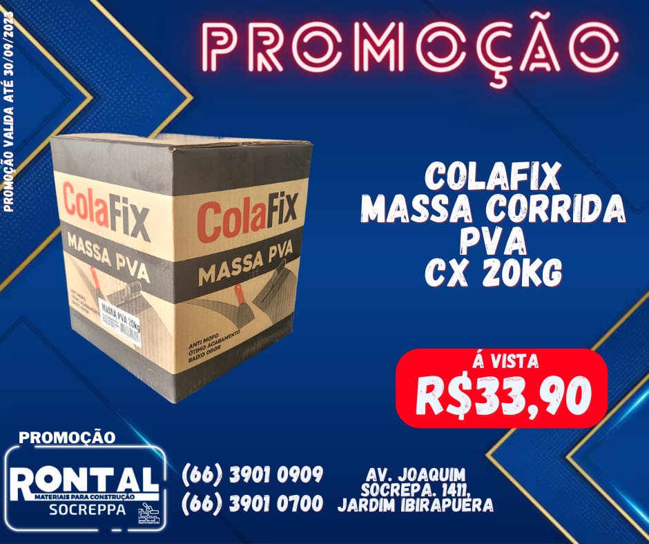 foto de PROMOÇÃO COLAFIX MASSA CORRIDA