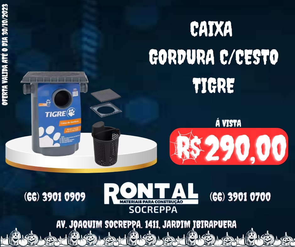 foto de CAIXA DE GORDURA COM CESTO TIGRE