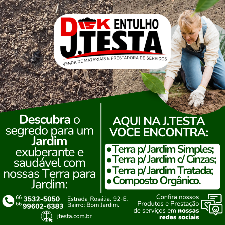 foto de TERRA PARA JARDIM, VOCÊ ENCONTRA AQUI NA J.TESTA