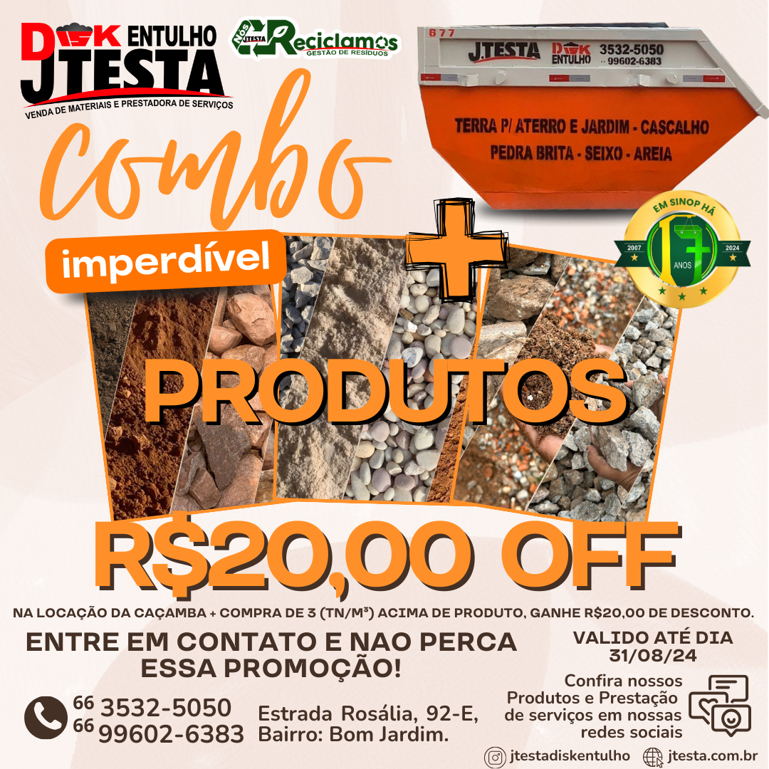 foto de COMBO IMPERDIVEL! CAÇAMBA DE ENTULHO + MATERIAL