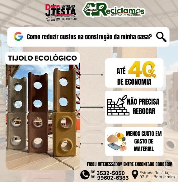 foto de ECONOMIZE NA CONSTRUÇÃO DA SUA CASA COM O TIJOLO ECOLÓGICO