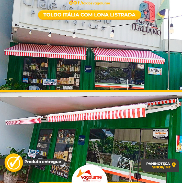 foto de TOLDO ITÁLIA COM LONA LISTRADA