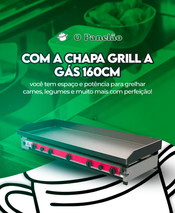 foto de CHAPA GRILL A GÁS 160CM