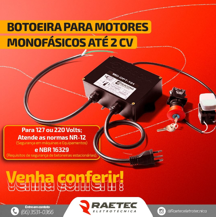 foto de BOTOEIRA PARA MOTORES MONOFÁSICOS ATÉ 2 CV